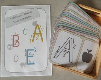 Buchstaben schreiben, nachspuren, ABC Lernmappe, PDF- Download, Montessori, Busy Book, Learning Binder, Kindergarten, Vorschule, Grundschule