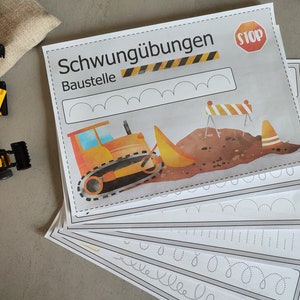 Swing exercises, construction site, tracing exercises, tracing, writing exercises, Montessori preschool, elementary school, independent work, homeschooling