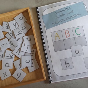 Asignar letras mayúsculas y minúsculas, descarga de PDF, carpeta de aprendizaje, Montessori, cartas, libro ocupado, carpeta de aprendizaje, preescolar, jardín de infantes
