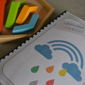 Learning Colors PDF Download Learning Folder/ Velcro Folder, Kindergarten, Preschool, Montessori, Busy Book, Learning Binder