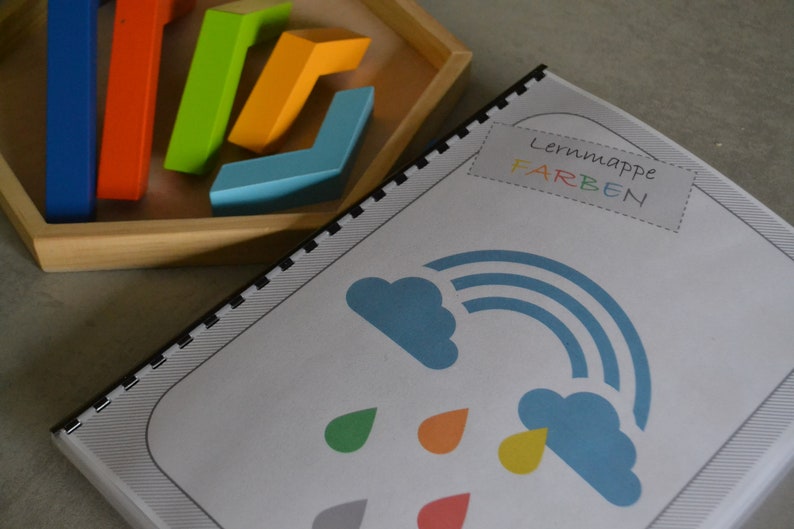 Farben lernen PDF Download Lernmappe/ Klettmappe, Kindergarten, Vorschule, Montessori, Busy Book, Learning Binder Bild 1