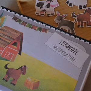 Farm Animals PDF Download, Montessori, Core Folder, Busy Book, Activity Book, Learning Binder, Preschool, Kindergarten, Educational Toys for Children