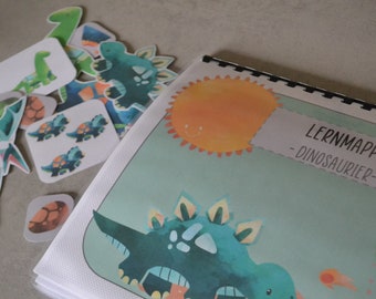 Dinosaur PDF Download Learning Folder, Velcro Folder, Busy Book, Learning Binder, Dinosaurs, Kindergarten, Preschool, Print out immediately, DIY