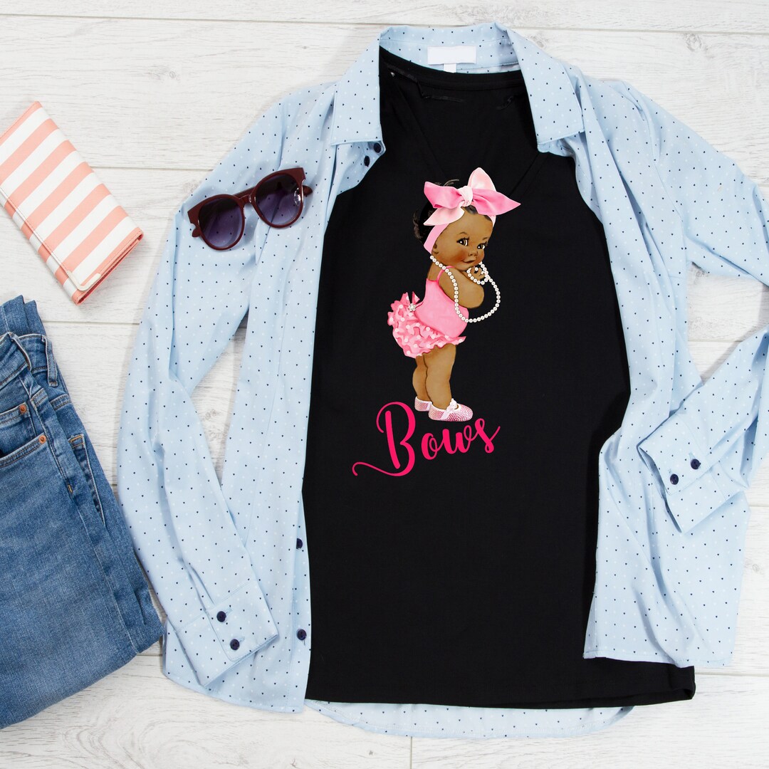 Team Bow Girl Pink Theme Tee T Shirt for Gender Reveal Party