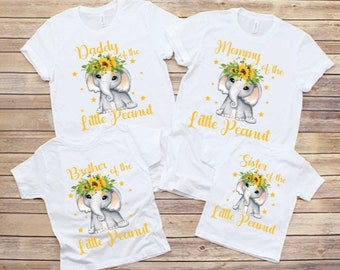Baby shower matching shirts. Baby shower elefant shirts.sunflower elephant family shirts.elephant baby shower theme shirt