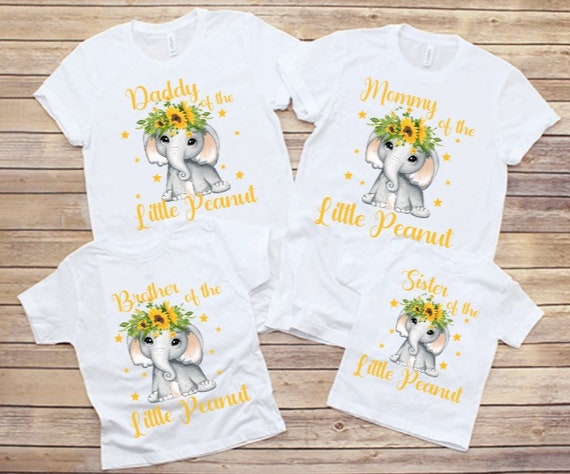 Baby Shower Matching Shirts. Baby Shower Elefant Shirts.sunflower Elephant Family Shirts.elephant Baby Shower Theme Shirt Etsy