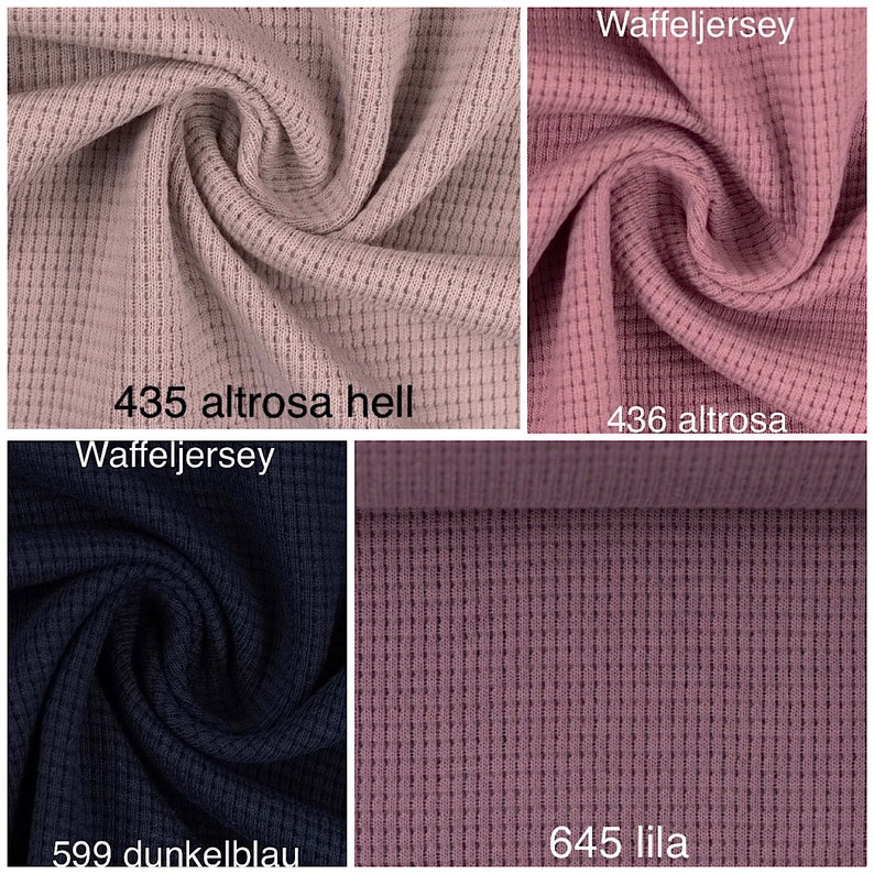 Waffle jersey Swafing Clarissa in 25 colors for DIY projects, unique fabrics image 5