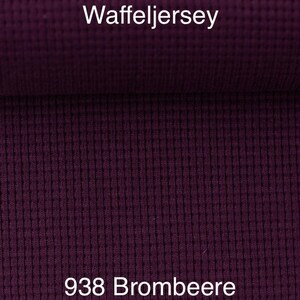 Waffle jersey Swafing Clarissa in 25 colors for DIY projects, unique fabrics 938 brombeere