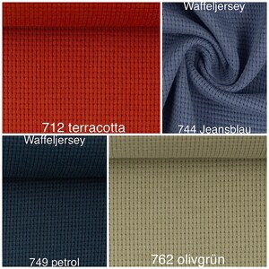 Waffle jersey Swafing Clarissa in 25 colors for DIY projects, unique fabrics image 6