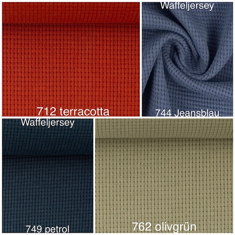 Waffle jersey Swafing Clarissa in 25 colors for DIY projects, unique fabrics image 6