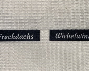 Weblabel | Frechdachs Wirbelwind | schwarz | Patch | Aufnäher | Patches | Etiketten | verschiedene Farben