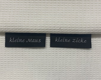 Weblabel | kleine Maus/kleine Zicke | schwarz | Patch | Aufnäher | Patches | Etiketten | verschiedene Farben