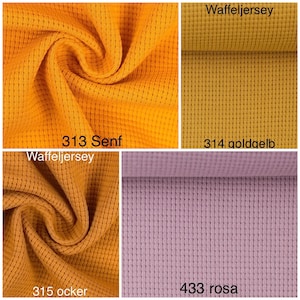 Waffle jersey Swafing Clarissa in 25 colors for DIY projects, unique fabrics image 4