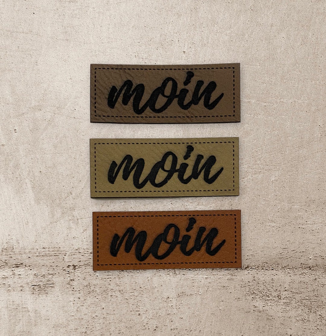 Kunstlederlabel 'moin' Patch Labels 2x5 cm - Individuelle Patches in ...