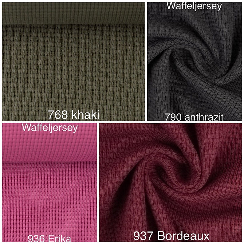 Waffle jersey Swafing Clarissa in 25 colors for DIY projects, unique fabrics image 7