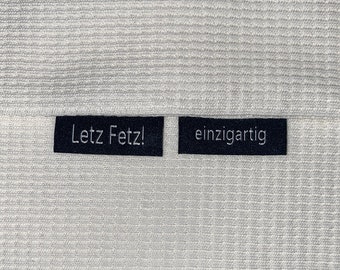 Weblabel | Letz Fetz/einzigartig | schwarz | Patch | Aufnäher | Patches | Etiketten | verschiedene Farben