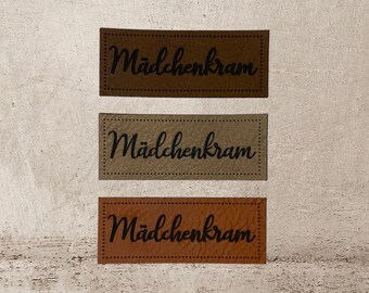 Kunstleder Label | 2x5 cm | Mädchenkram | Patch | Aufnäher | Patches | Etiketten | verschiedene Farben