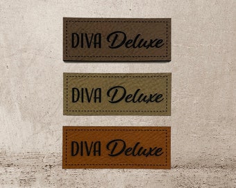 Faux leather label | 2 x 5 cm | Diva Deluxe | Patch | Patch | Patches | Labels | different colors