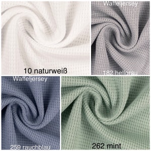Waffle jersey Swafing Clarissa in 25 colors for DIY projects, unique fabrics image 2