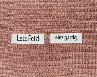 Weblabel | Letz Fetz/einzigartig | weiß | Patch | Aufnäher | Patches | Etiketten | verschiedene Farben