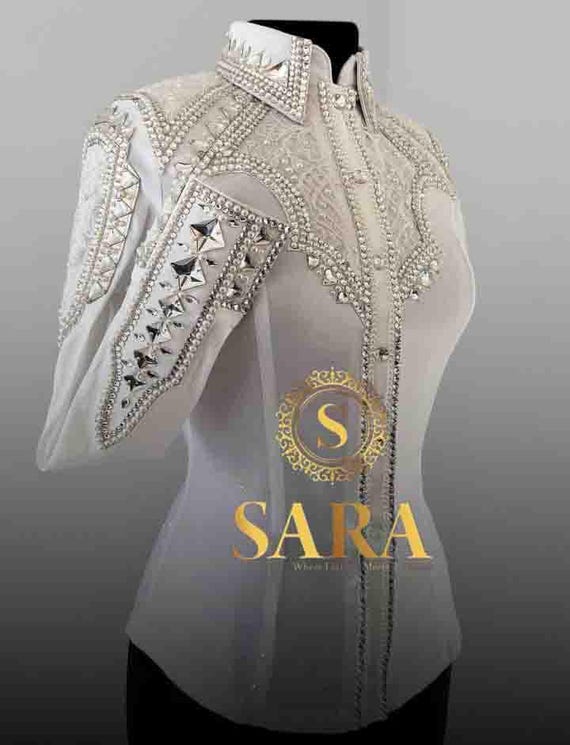 Horsemanship Shirt  Showmanship Shirt Western Show Shirt Handmade Show Shirt Custom Size SS-71