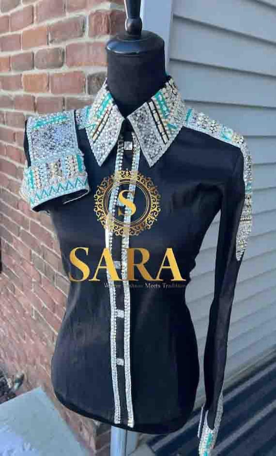 Western Show Shirt Horsemanship Shirt  Showmanship Shirt Handmade Show Shirt Custom Size  SS-70