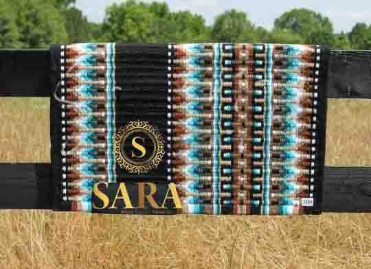 Western Saddle Pad 24x24 ou 27x28 laine avec support polaire