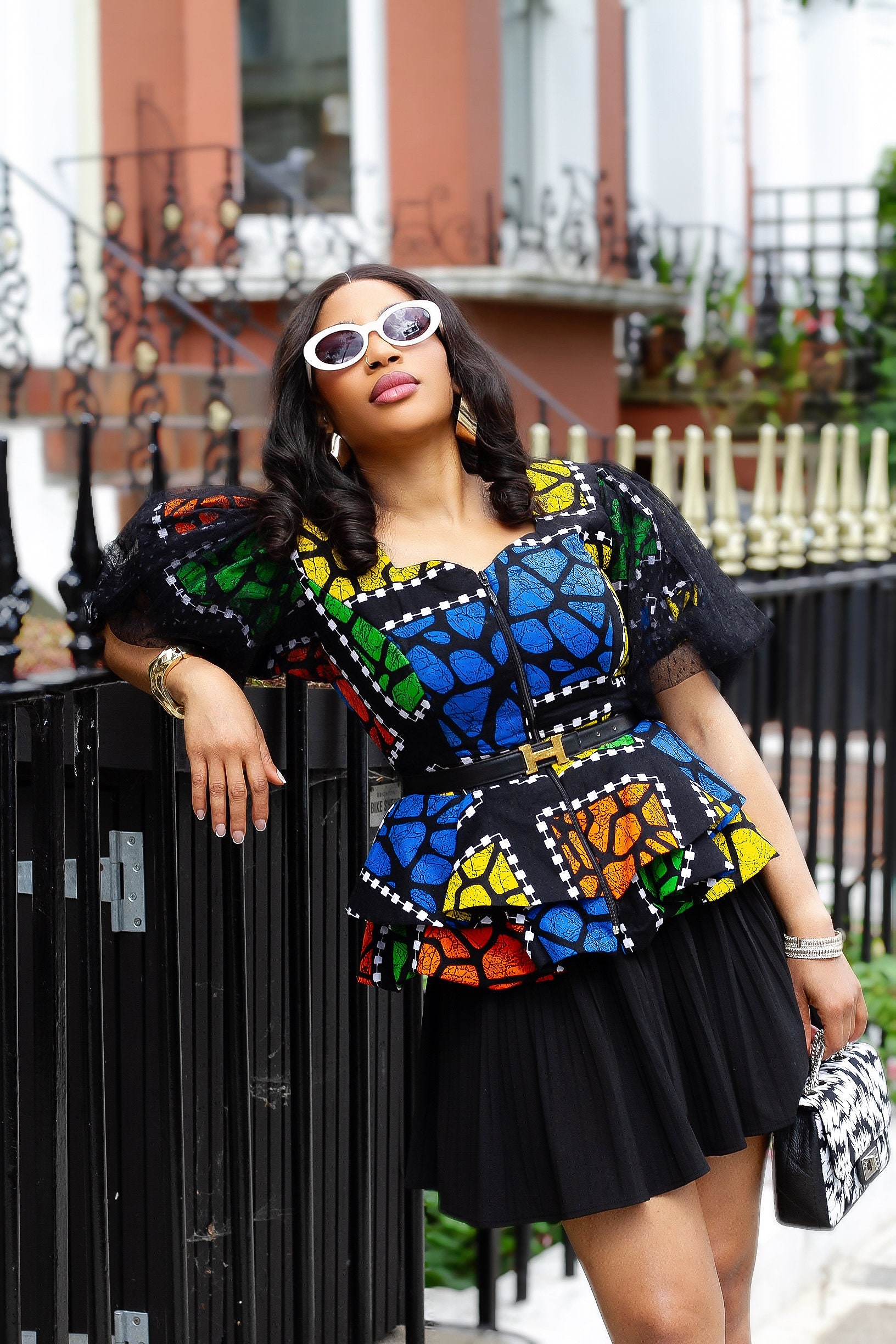 Seyi Ankara Peplum Top - African Print Blouse, Women's Stylish