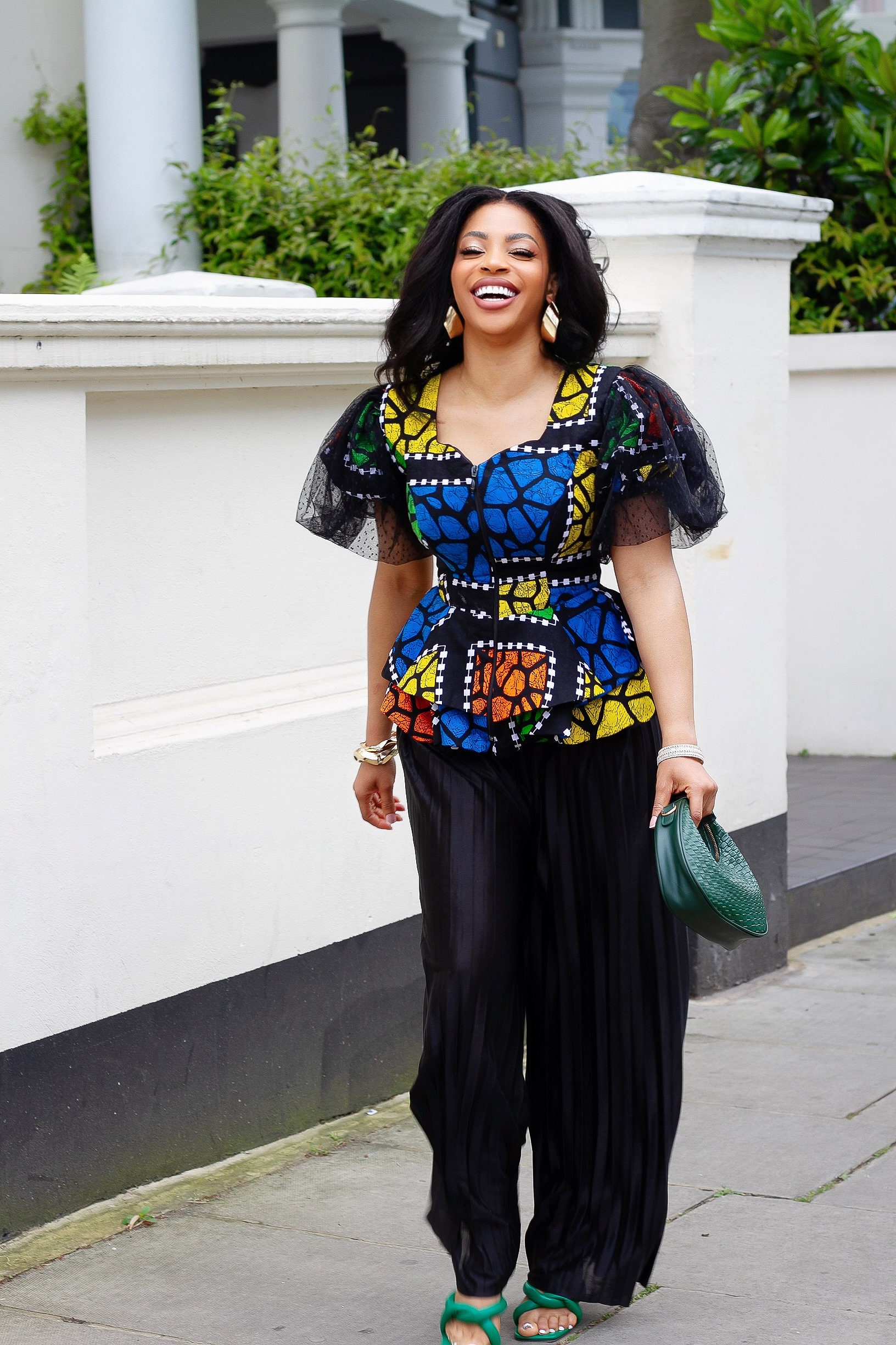 Seyi Ankara Peplum Top - African Print Blouse, Women's Stylish