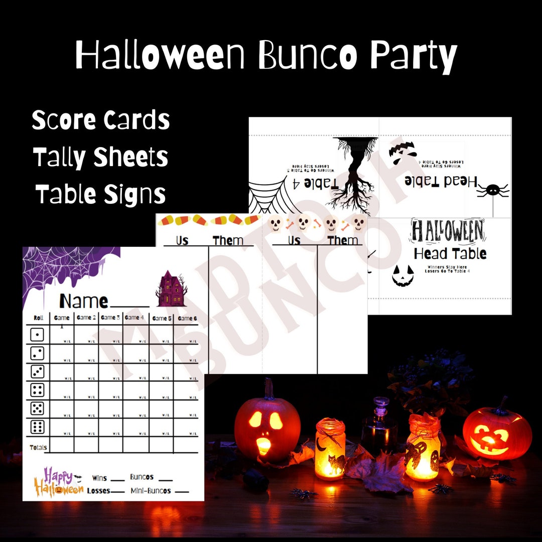 Bunco Score Sheets Halloween - Etsy