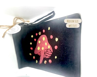 Hand painted canvas wristlet