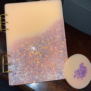 notebook e sottobicchiere in resina personalizzati formato A5