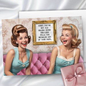 Biglietto di compleanno divertente per lei / Biglietto di buon compleanno stampabile sarcastico / Biglietto d'auguri / Donne over 50 / Regalo migliore amica / Biglietto per sorella