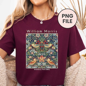 PNG | William Morris - Strawberry Thief | Instant Digital Download | Sublimation | Print On Demand