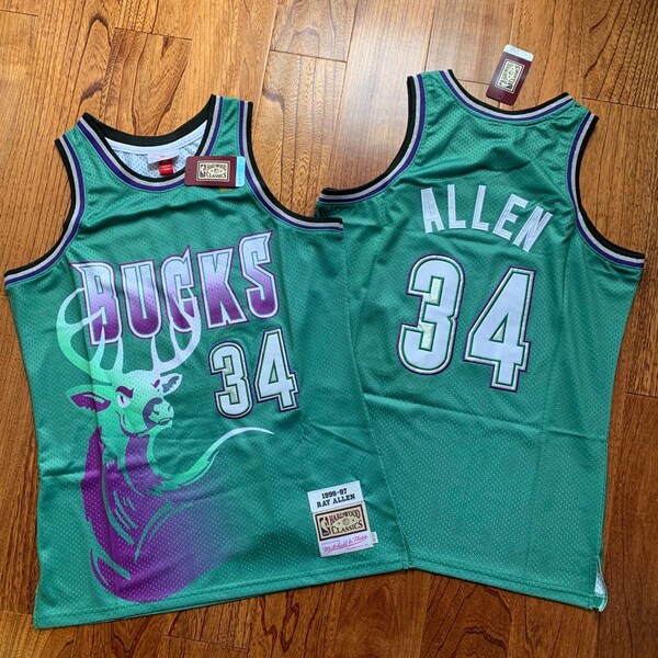 Milwaukee Bucks Ray Allen green NBA Jersey