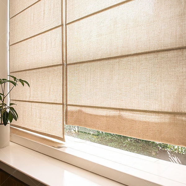 Linen Blind Semi-Shading Roman Curtain | Adjustable Roman Window Shades