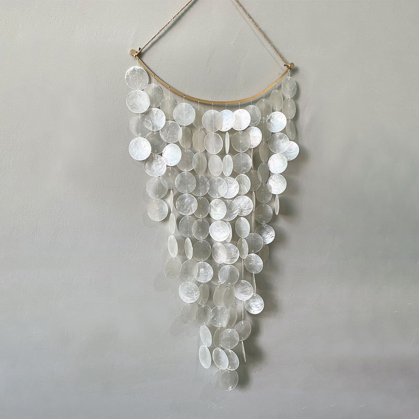 Natural Capiz Shell Wall Hanging Handmade Capiz Shell Decor Etsy