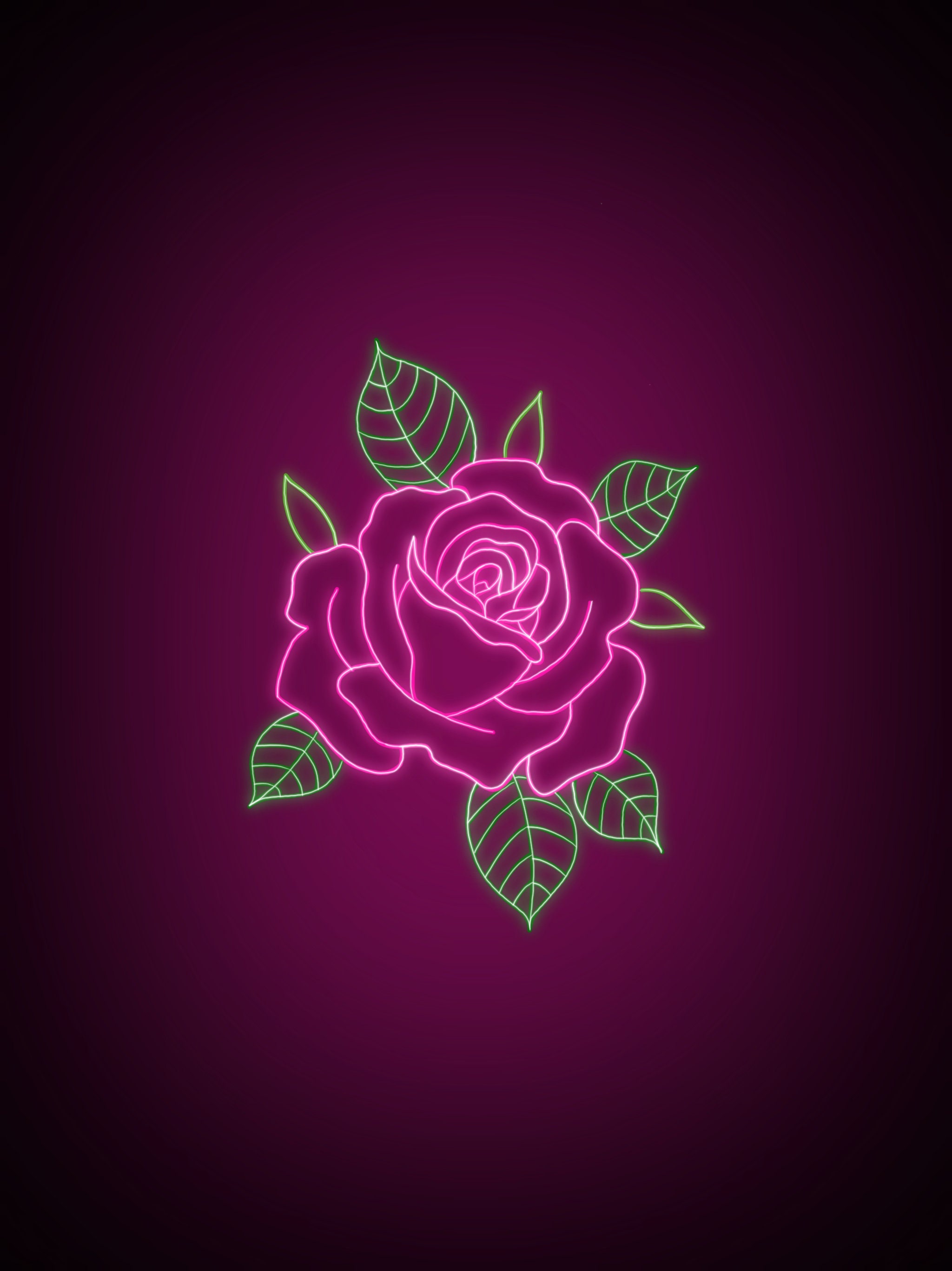 Neon Decor Neon Art Wall Decor Home Decor Neon Floral Etsy