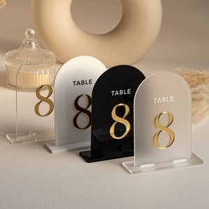 Black Acrylic Table Numbers - Wedding Table Decor - Gold Table Numbers - Table Signs - Table Numbers - Wedding Stationery - Reception Signs