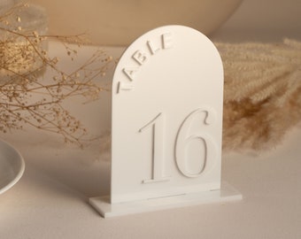 White Acrylic Table Numbers - Wedding Table Decor - Arch Table Numbers - Table Signs - Table Numbers - Wedding Stationery - Reception Signs