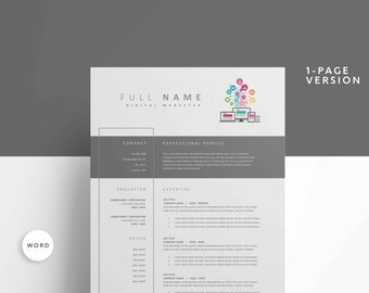 CV-mall för digital marknadsförare + personligt brev och referenssida