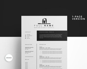 Modèle de CV de thérapeute conjugal et familial + lettre de motivation et page de référence