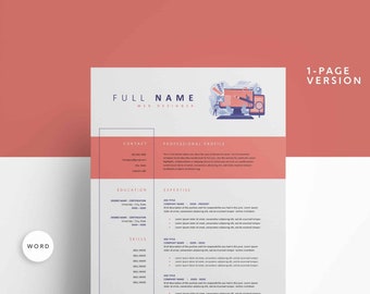 CV-mall för webbdesigner + personligt brev och referenssida