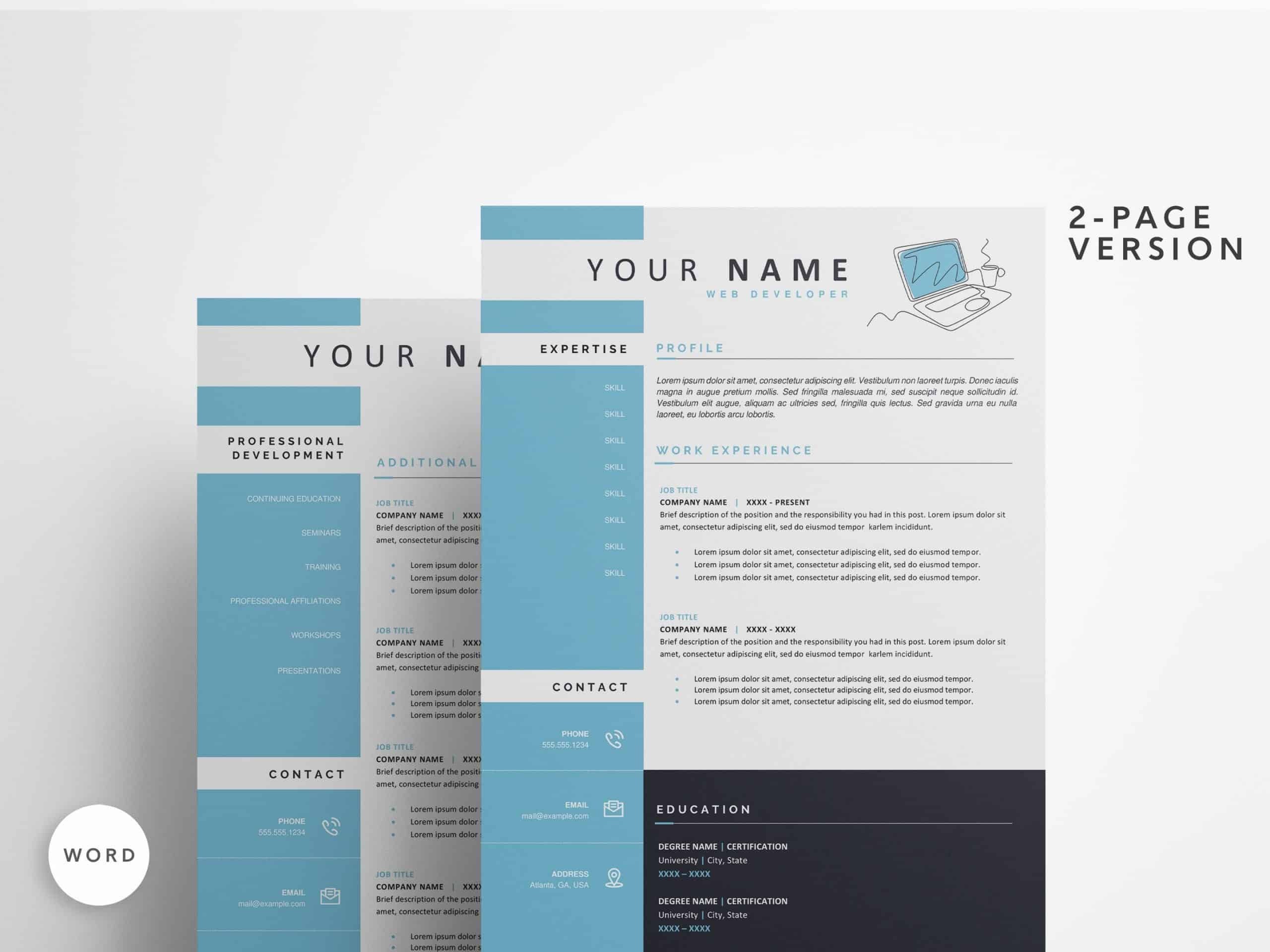 Web Developer Resume + Cover Letter & Reference Page ATS Compliant - Etsy