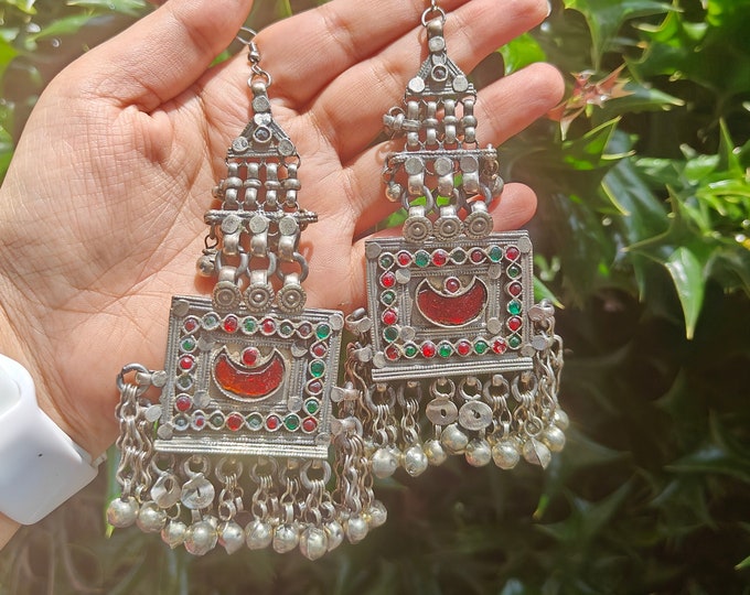 Vintage Afghan Earrings Afghani Glass Earrings Kuchi Etsy
