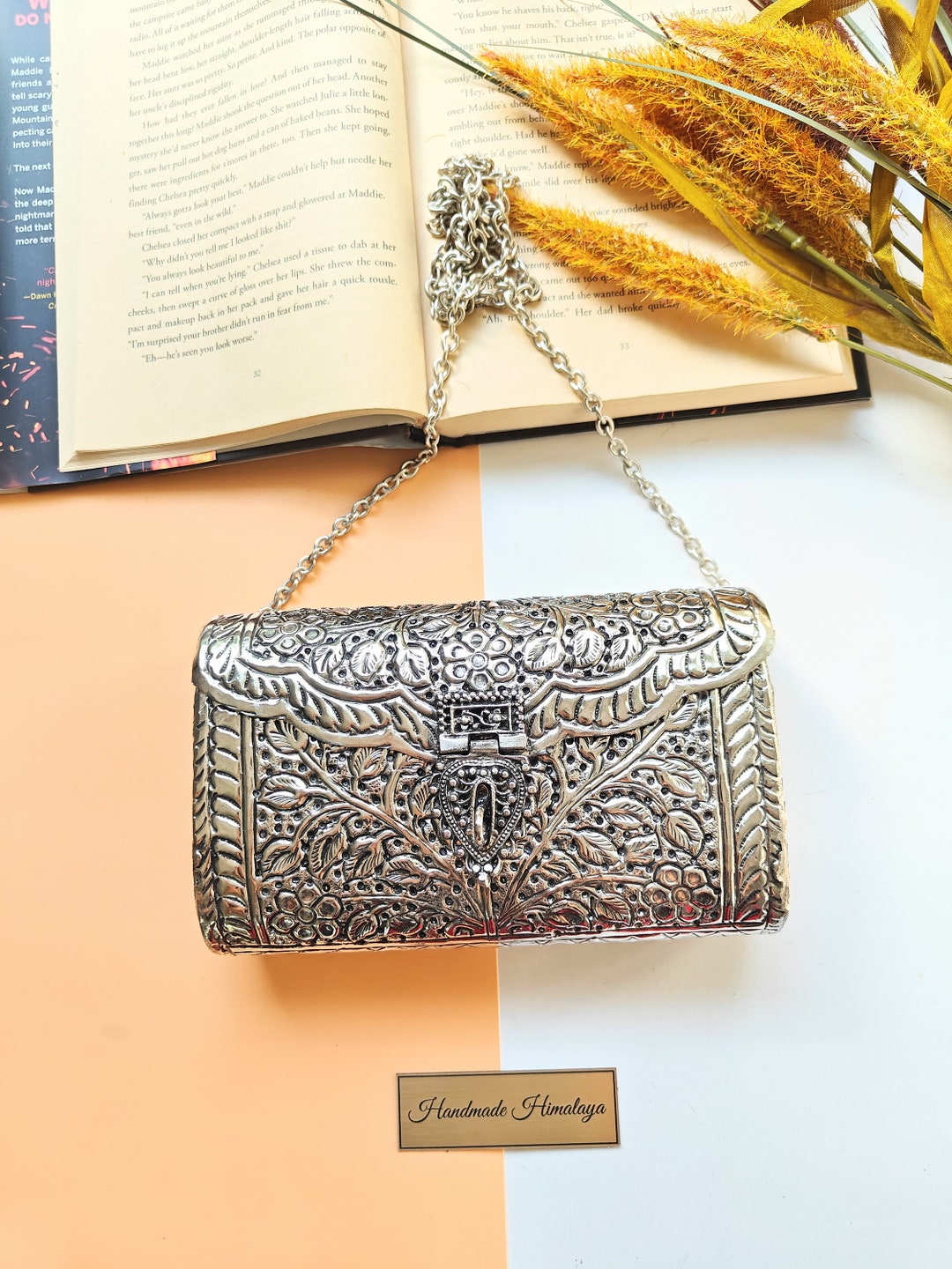 Brass Clutch Bag Silver Color Metal Bag Antique Brass Purse Bag Crossbody Brass Handbag Metal Clutch Purse German Silver Indian Bag Etsy