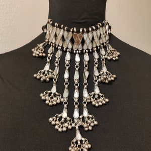 Afghani Jewelry, Afghan Jewelry, Kuchi Jewelry, Tribal Necklace, Indian Glass Necklace, Afghani Glass Choker, Boho Jewelry, Statement Choker