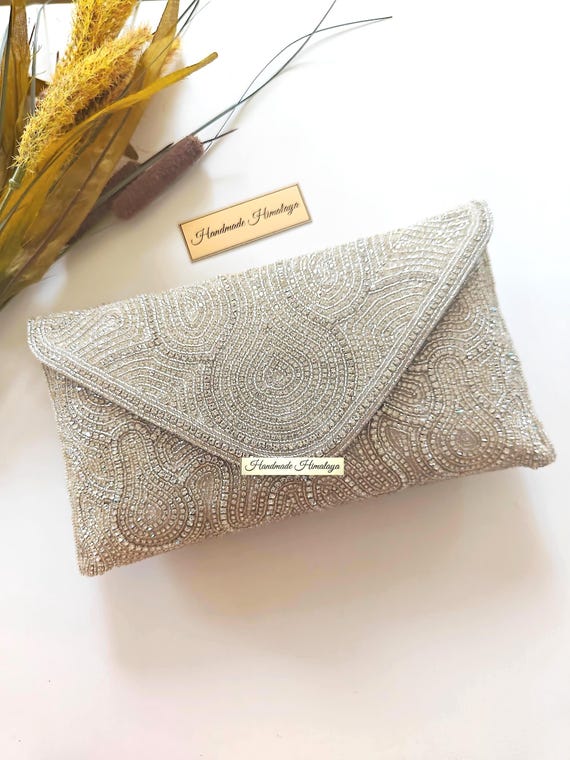 Silver Crystal Clutch | Bridal Wedding Evening Purse