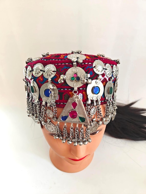 Embroidered Afghan Halima Sultan Cap | Traditional Belly Dance Hat
