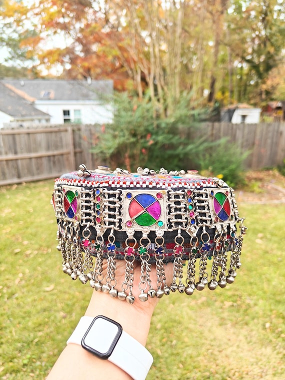 Embroidered Afghan Mathapati Cap: Halima Sultan Style Jewel Embellished Hat